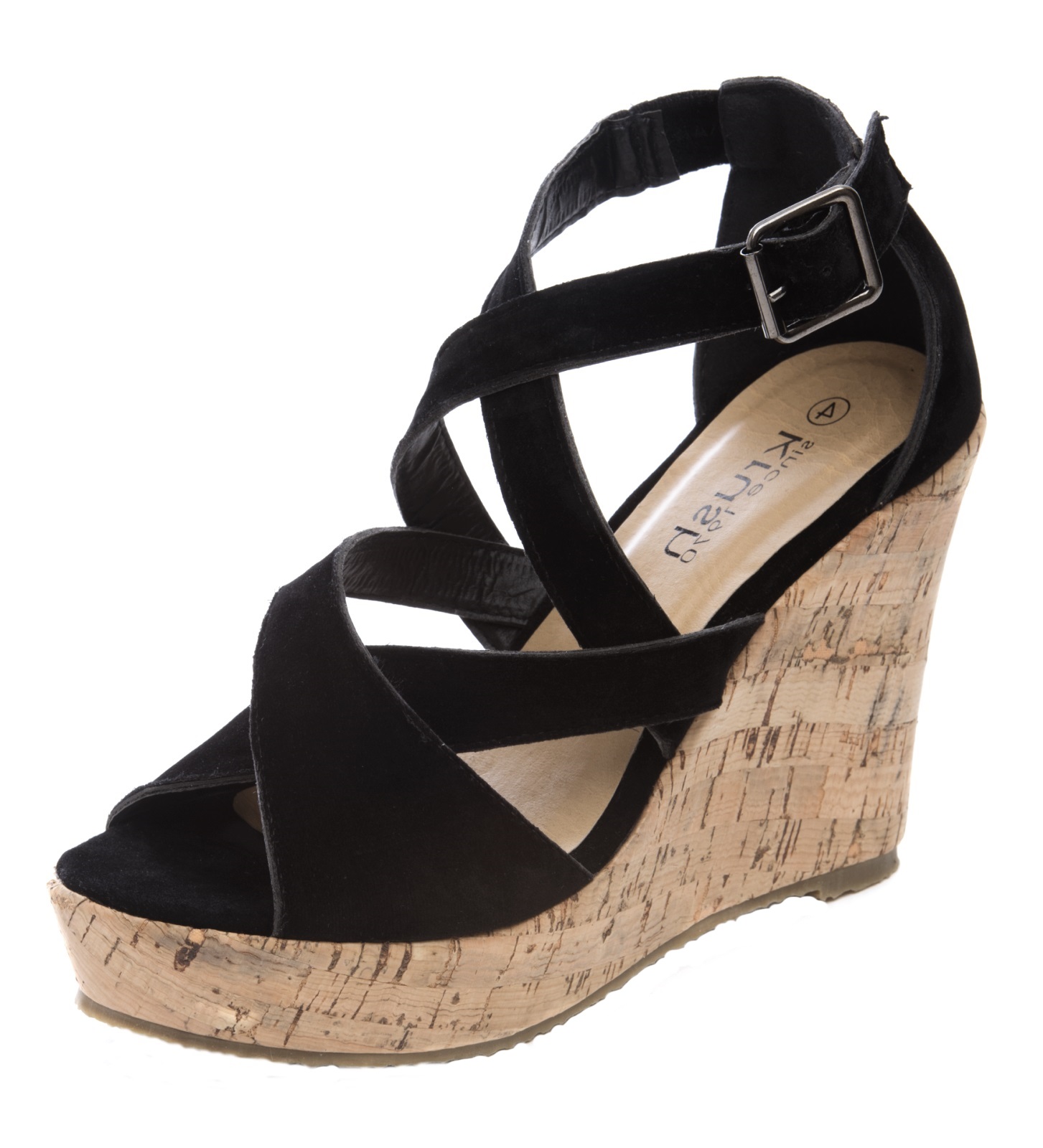 Womens Espadrille Cork Wedges Crossover Strappy Heels Platforms Sandals